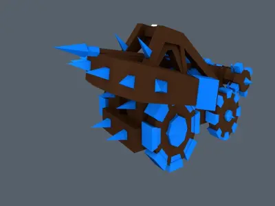 Ballista armored vehicle with wheels Low-poly 3D model