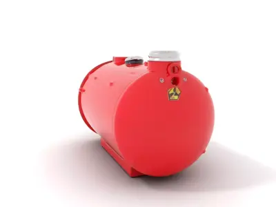 Red Cylindrical Pressure Tank Model Pack Low-poly 3D model