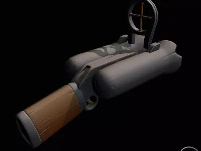 Lowpoly Stylized Shotgun Prop Low-poly 3D model