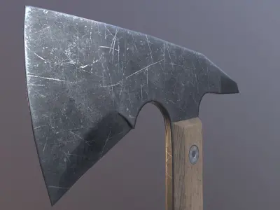 Unique industrial axe Low-poly 3D model