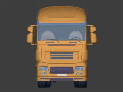 Generic Heavy Truck - Tractor - Head -- Semi Trailer 3D model