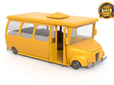 Cartoon bus 3D model get