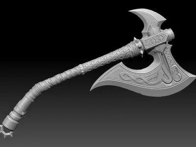 Viking Tomahawk axe  High poly model 3D model
