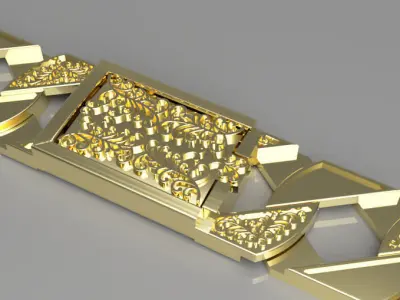 9ct english chaps bracelet 5 part  3D print model