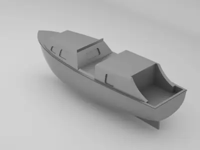 Lifeboat - Type 9 - Boat Davit - Warship 3D model