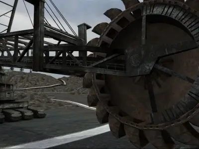 Bucket wheel excavator Low-poly 3D model