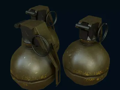 M67 Hand Grenade Bomb Gaming Model Low-poly 3D model