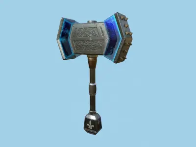 10 Medieval War Hammer Collection - Fantasy Weaponry 3D Model Pack