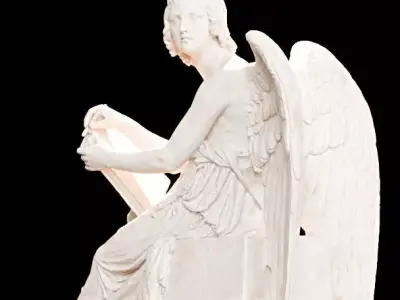 Angel Sculpture Low-poly 3D model