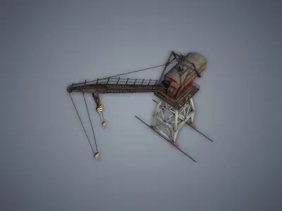 Port Crane Low-poly 3D model