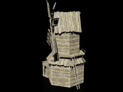 mill windmill Low-poly 3D model
