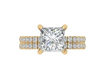 Princess Art Deco Ring 3D print model 15