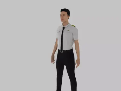 Airplane Pilot Low-poly 3D model