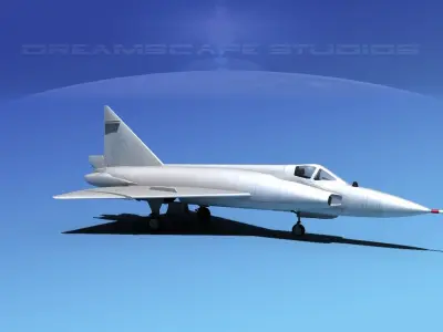 onvair F-102 Delta Dagger Bare Metal 3D model