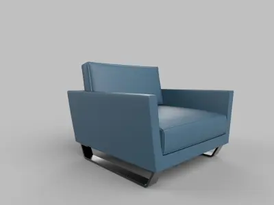 sofa single seater Low-poly 3D model