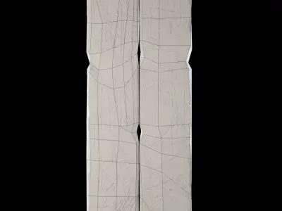 Low Poly Wood piece of with paint Low-poly 3D model