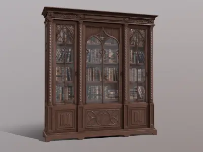 Gothic Cabinet Bookcase 3D model