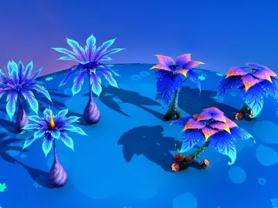 Mystic Forest Low-poly 3D model