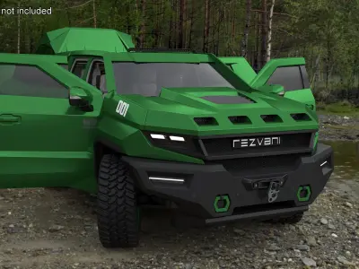 2024 Rezvani Vengeance Armored SUV Green 3D model