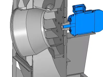 Industrial centrifugal fan 3D model