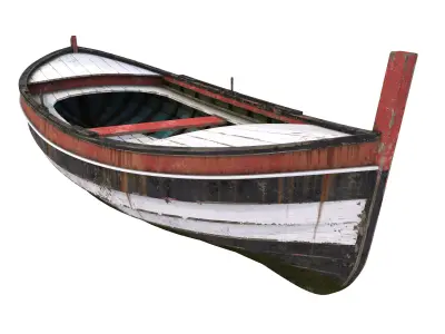 Old wooden boat 3D model