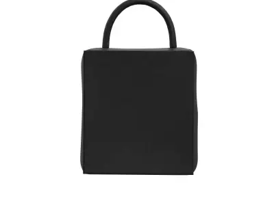 Black Leather Satchel Bag 3D model
