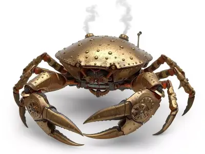 Steampunk Crab Creature 3D Model Low-poly 3D model