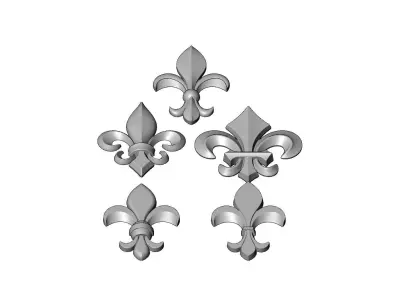 Royal Lily onlay relief miniset 3D print model