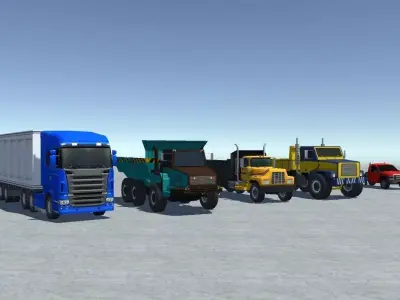 Industrial Trucks pack-1 Low-poly 3D model