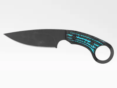 Tactical Combat Knife - Military - Karambit Style 01 Blue Low-poly 3D model