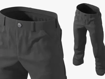 Winter Workwear Pants Black 3D model