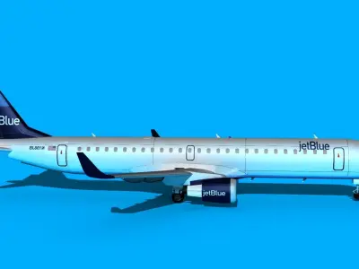 Embraer Emb-190 Jet Blue 1 3D model