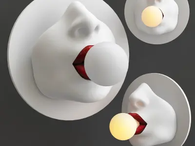 Sconce Bulb in the Mouth Wall lamp 3D model