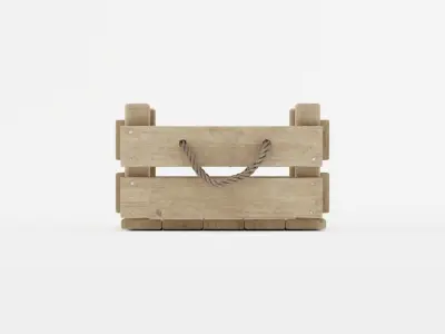 Wooden Case 4 Low-poly 3D model