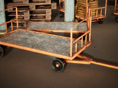 Industrial Carts 22 Assets Low-poly 3D model