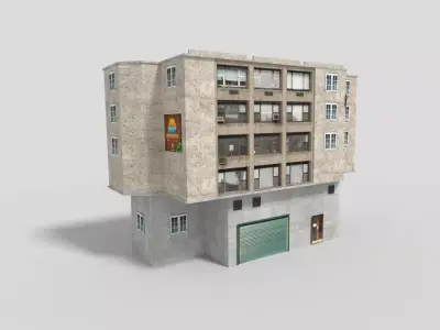 commercial city building  3 Low-poly 3D model