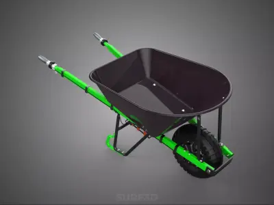 SINGLE WHEEL DIRECT DRIVE ELECTRIC WHEELBARROW POWER BARROW MONO 3D model