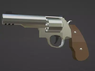 Low Poly Revolver Low-poly 3D model