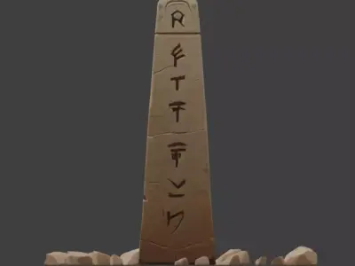 Floating Stone Obelisk 3D Model V01 Low-poly 3D model