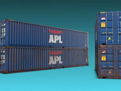 Shipping Container 11 Low-poly 3D model