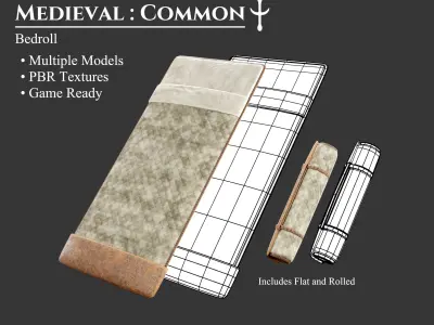 Medieval Collection Accessories Bedrolls 3D Model Pack
