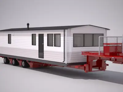 Moving Trailer with House 3D model