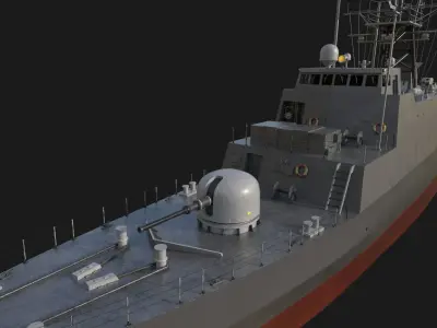 Battle Ship Game Asset Low-poly 3D model