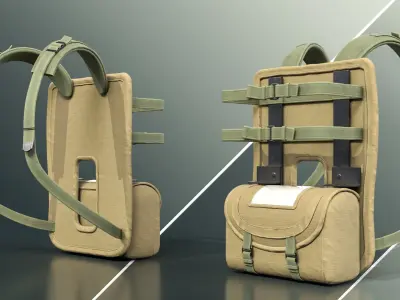 Military and Tactical Radio with Backpack Free 3D model