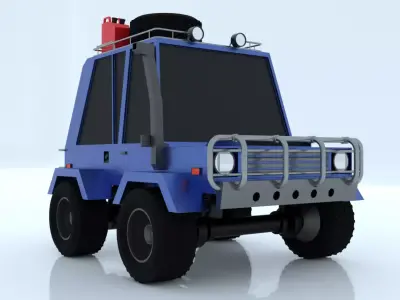 Low poly offroad jeep Free low-poly 3D model