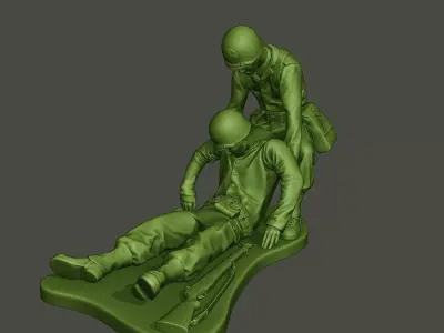 American soldiers ww2  dragging A8 3D print model