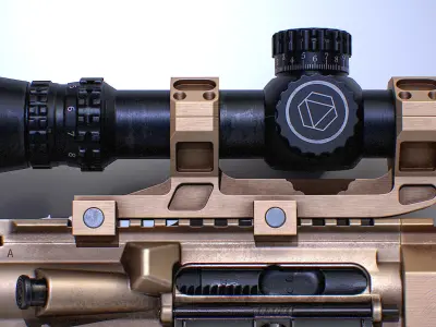 Recon Rifle 6mm Tactical Edition Low-poly 3D model