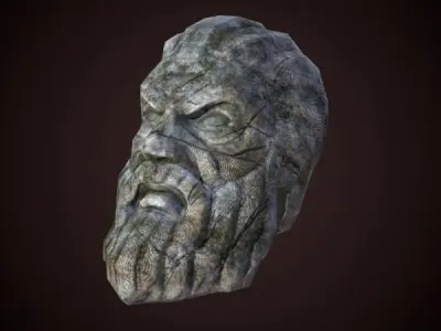Greek head Low-poly 3D model