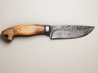Hunting Knife Low-poly 3D model 10