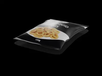 Dried fish and seafood Dried Squid Rings Low-poly 3D model